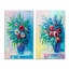 «Multi and Green Vase of Flowers», ensemble de 2 peintures sur toiles-744355800-744355801