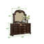 Ensemble de chambre à coucher capitonnée de style traditionnel pour lit très grand 5 pièces (comprend: très grand lit, table de chevet, commode, commode et miroir)