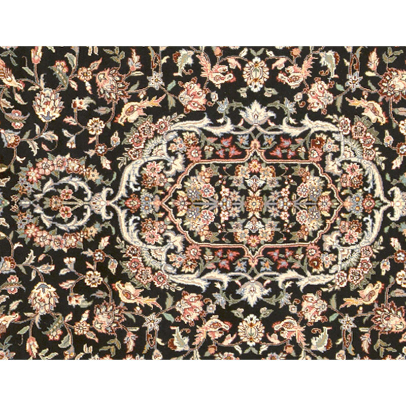 High-Quality Hand-Knotted Black And Red Area Rug