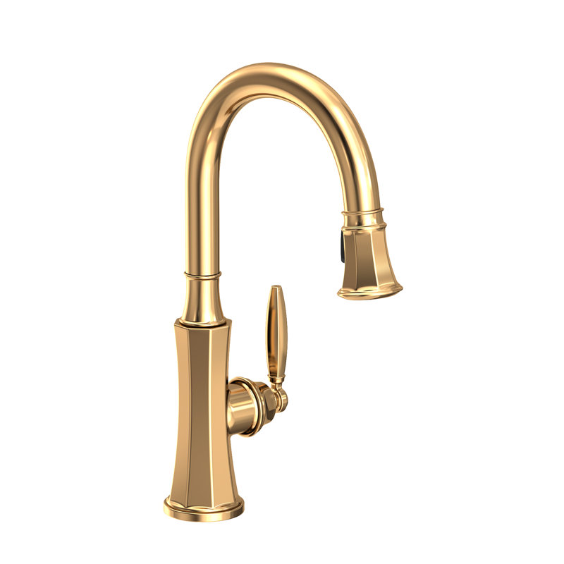 Metropole Single Handle Pull Down Kitchen Faucet, Uncoated Polished Brass (Living, non-returnable)