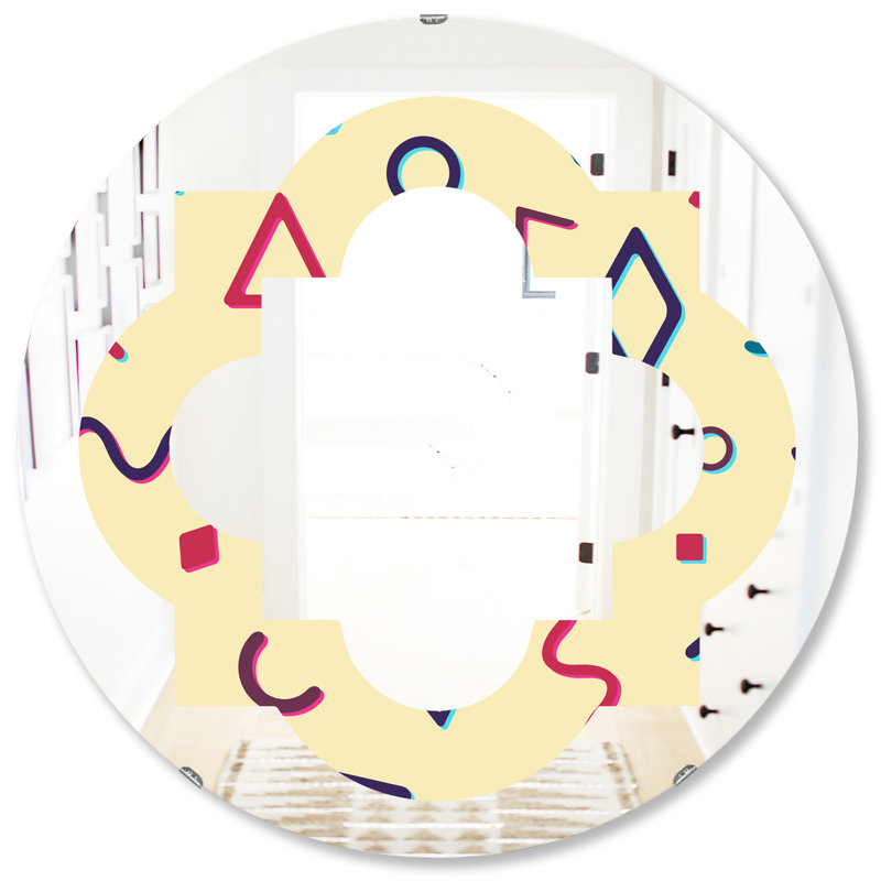 Miroir mural Quatrefoil Glam, H 31,5 po x l 31,5 po, Motif abstrait quadrilobe VI