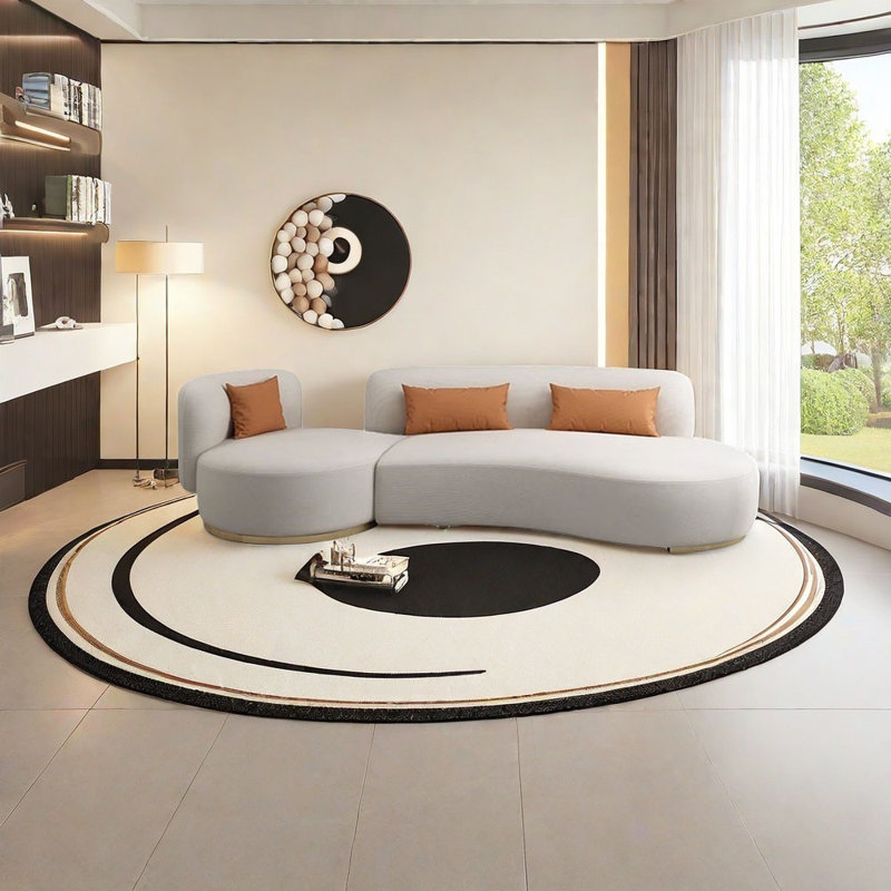 Round princess curved sofa, 4, 30.31" H x 110.24" W x 39.37" D