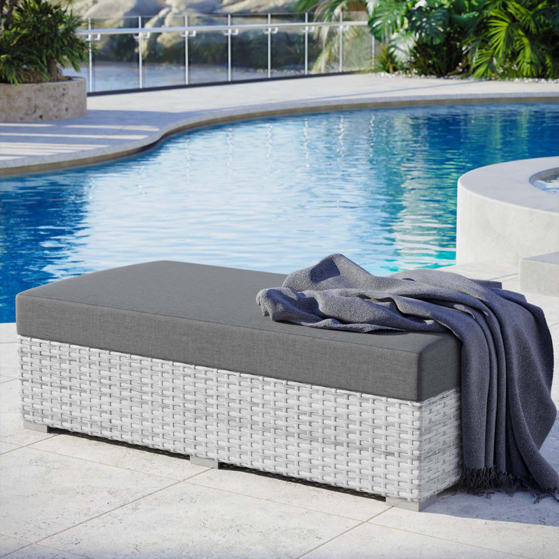 Repose-pieds d'extérieur rectangulaire Convene, Gris anthracite