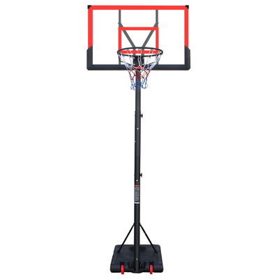 Basketball Hoop 5.73-10FT Height Adjustable Portable Basketball Goal for Indoor Outdoor Basketball Stand 44in Backboard with Wheels Red