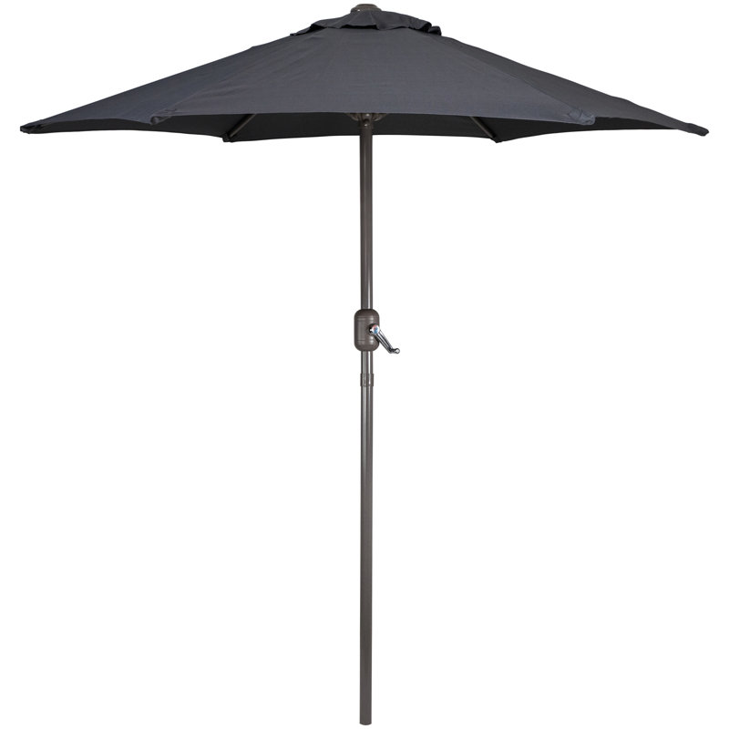 Parasol de marché pour terrasse 7,5 pi avec manivelle, gris