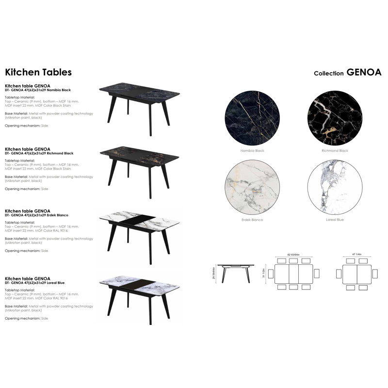 Metal Base Dining Table