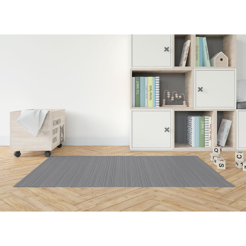 Tapis de jeu Random Stripes, Rectangle 5 pi x 7 pi, Gris anthracite
