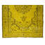 Tapis turc en laine fabriqué à la main de couleur moderne 6,2 x 10,3 pi sur fond teint en médaillon jaune