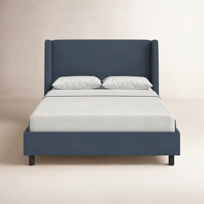 Tilly Linen Upholstered Wingback Bed