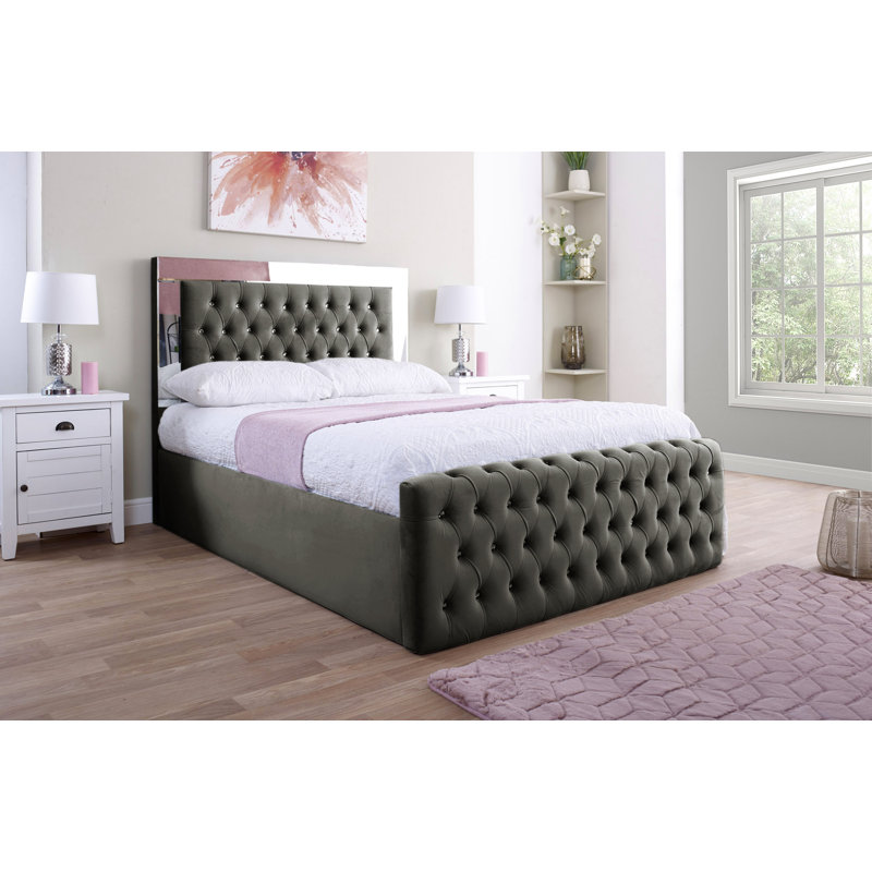 Adrionna Upholstered Bed, Double (4'6), Asphalt