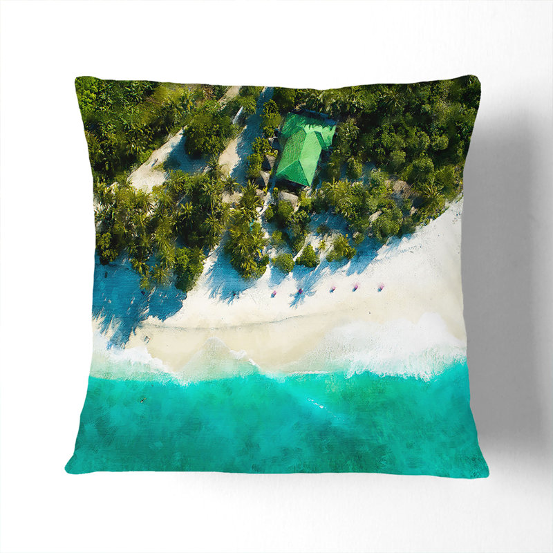 Square Cushion, 55 x 55 cm, Blue/Green/White