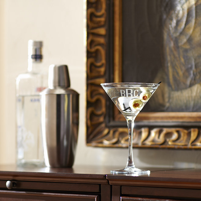 Amaanah 7.5oz. Martini Glass Set, 3-Letter Block