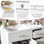 Meuble-lavabo de luxe 36 po avec lavabo en céramique, portes à fermeture douce, 4 tiroirs à fermeture douce et durable, 1 tablette réglable, structure moderne en bois massif