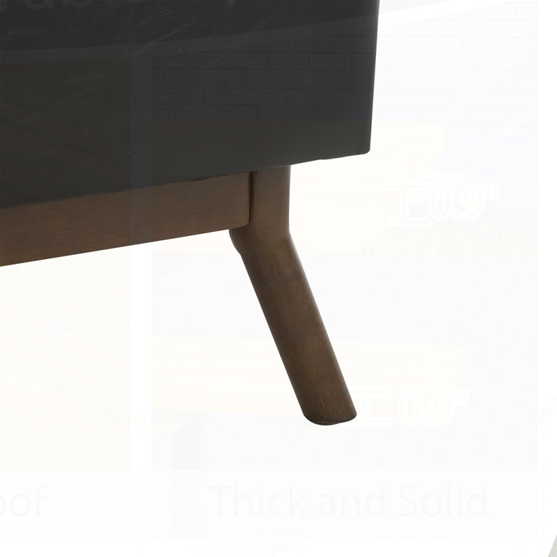 Storage Coffee Table,Ottoman, Black PU