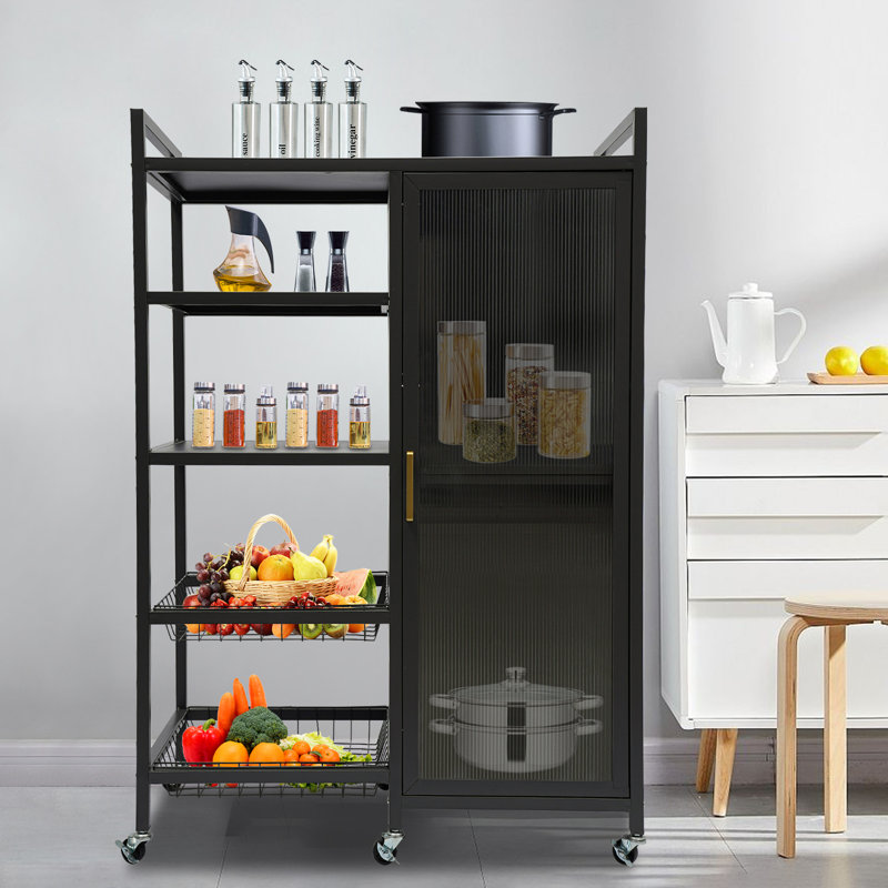 Armoire de rangement à 4 niveaux avec roulettes