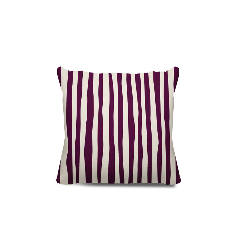Coussin décoratif réversible Malone, H 17 po x l 17 po, Pourpre / Blanc cassé