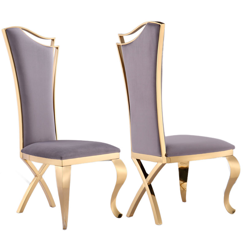 Chaise d'appoint Justian, Noir, Or