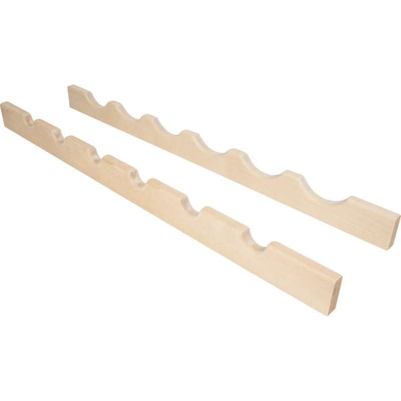 6 Bottle Solid Wood Wall Mounted Wine Bottle Rack in Natural