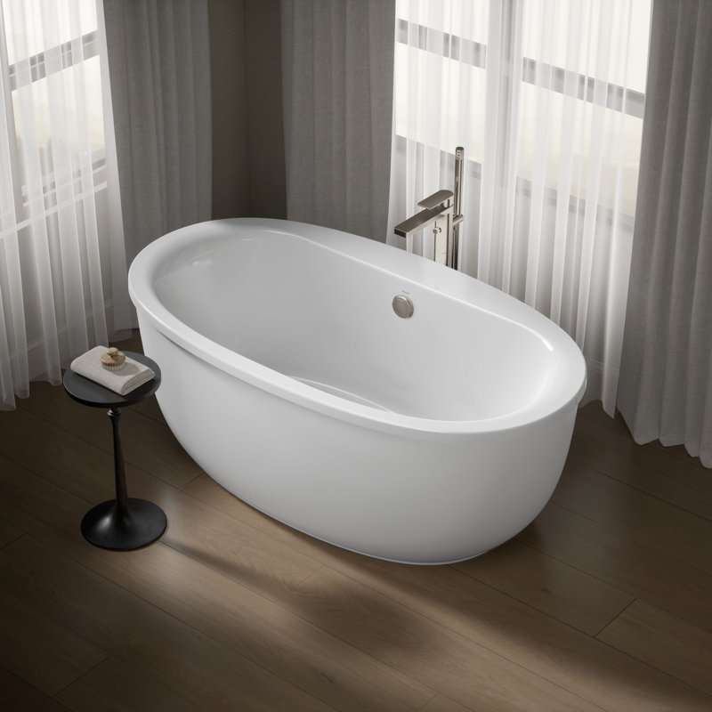 Sunstruck® Freestanding 65.5" x 35.5" Soaking Bathtub, White