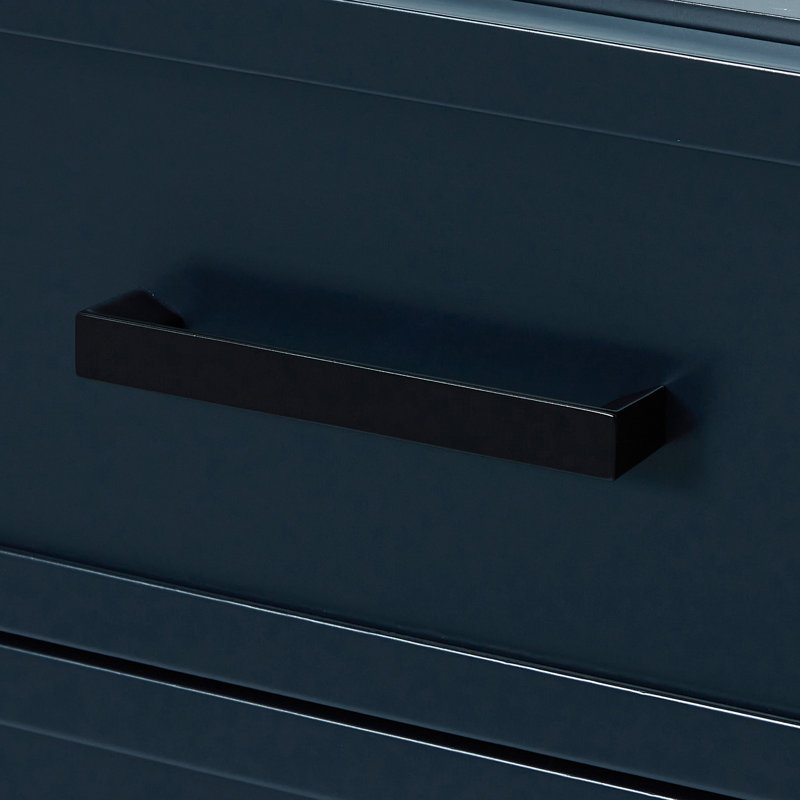 ARIEL Kelly 72 Double Sink Bathroom Vanity with Carrara Quartz Top, Midnight Blue