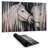 Two white horses kissing - 14.00"x24.25" Desk mat