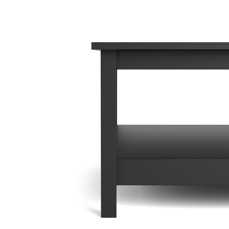Besiana Four Leg Coffee Table with Storage, Black