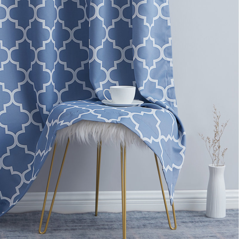 Alexuis Blackout Curtain Pair, 52" W x 54" L, Stone Blue