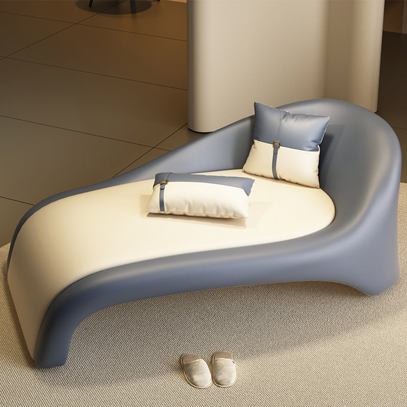 Méridienne incurvée Minimalist Creative, Orienté à droite, Bleu / Beige