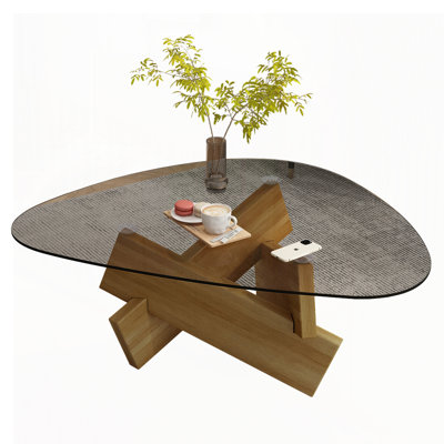 Table basse moderne en verre pour le salon de la chambre à coucher