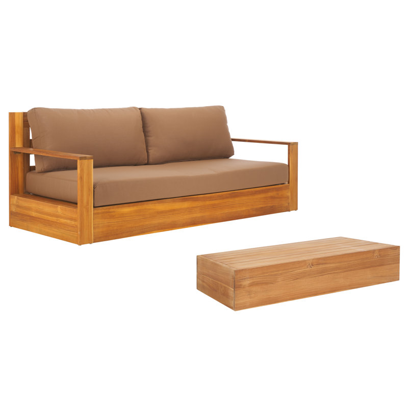 Hurlow 2 Piece Outdoor Conversation Set, Brown