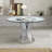 Aindrias Round Glass Top Metal Base Dining Table