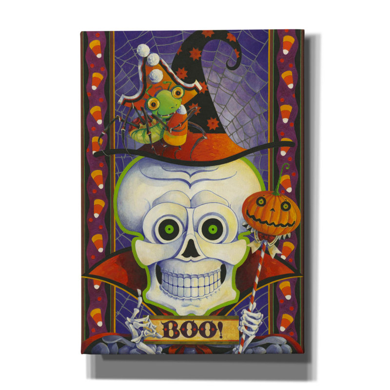 «Boo! par David Galchutt, art mural sur toile, H 26 po x l 18 po x P 0,75 po