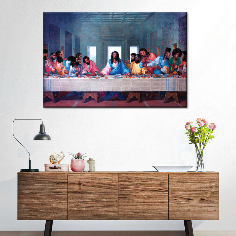 «Black Last Supper I», reproduction sur toile, H 24 po x l 36 po x P 1,25 po