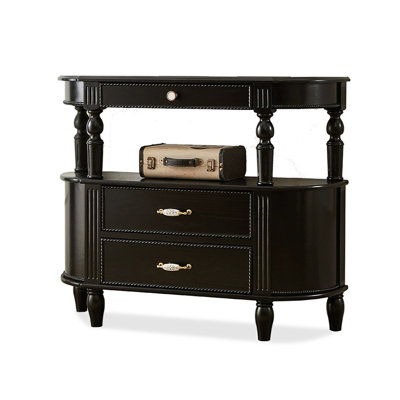 Black Solid Wood Console Table