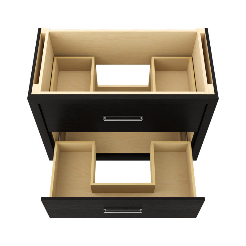 Avalon Two-Drawer Single Bath Vanity, 42", Classic Black, Polished Chrome