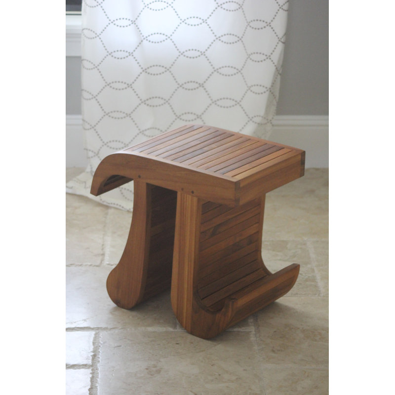 Pi-Shaped Teak Spa Bench with Curved Design