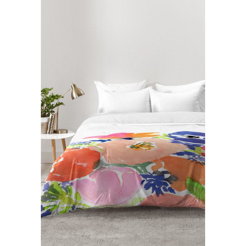 Laura Trevey Modern & Contemporary Polyester Floral Comforter, Full/Queen Comforter + 2 Standard Shams