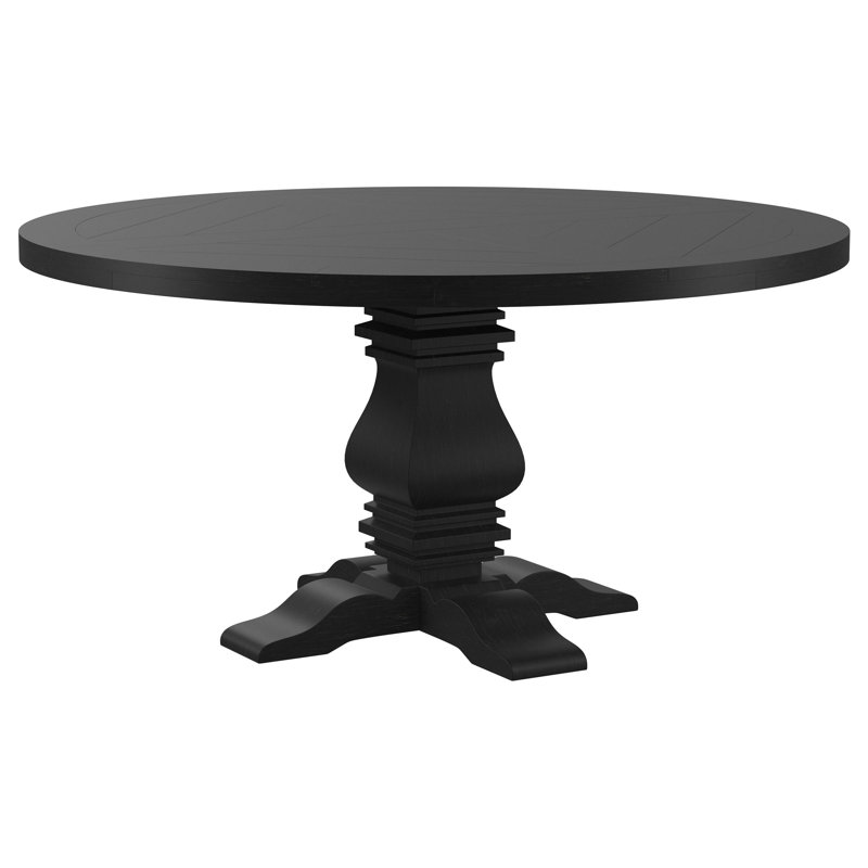 Rustic Smoke Round Reclaimed Wood Dining Table for Six
