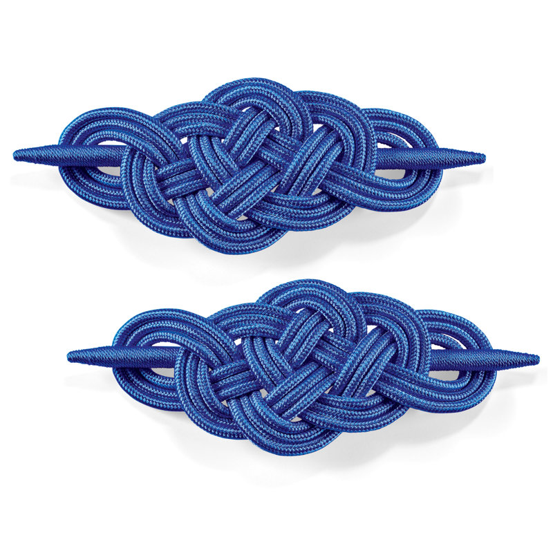 Blue Polyester Knot-Style Curtain Tiebacks, Set of 2