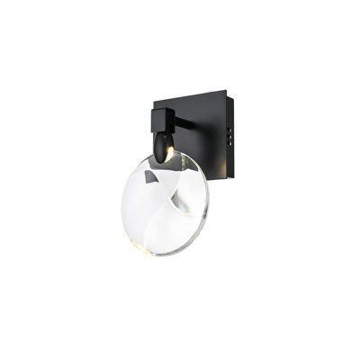 Cambell 6 inch Crystal Wall Sconce in Black
