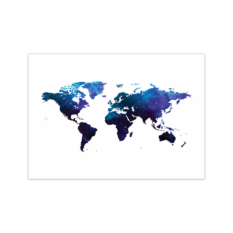 Galaxy World Map - Print, No Framed, 84cm H x 60cm W x 1cm D