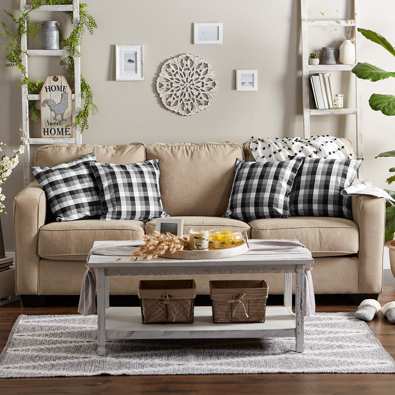  Outdoor Square Cotton Pillow Cover, Gray