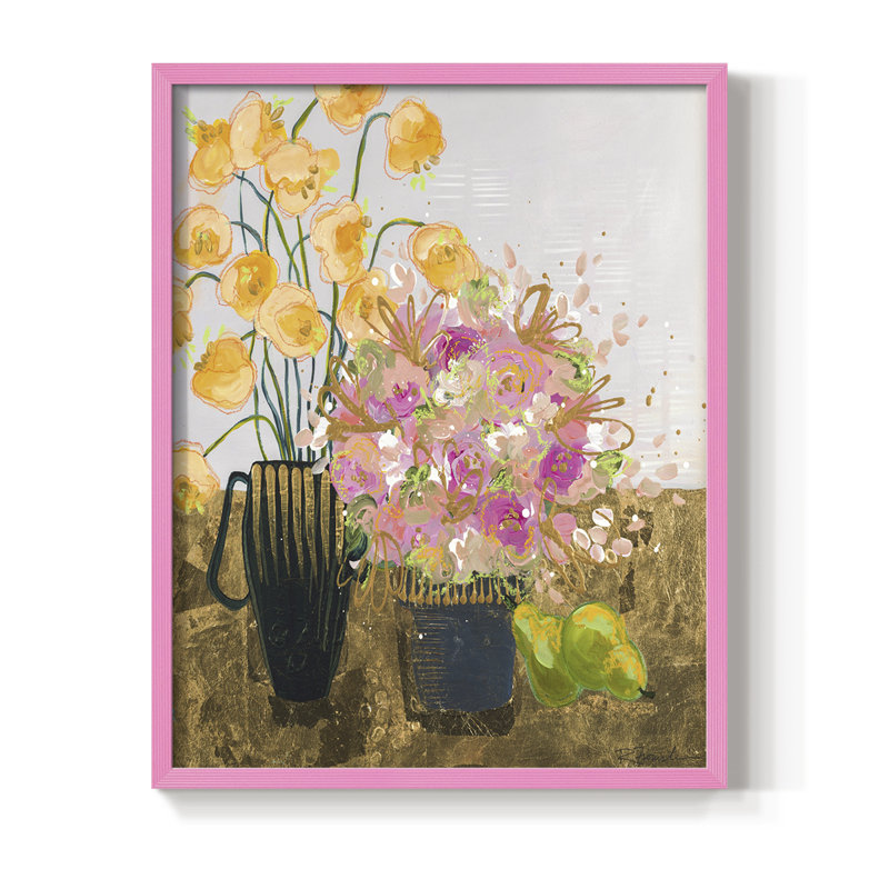 «Not So Still Life», reproduction encadrée - bois massif, H 15 po x l 12 po, Rose
