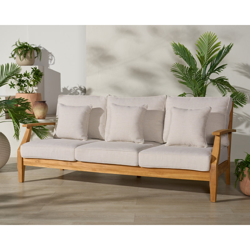 Clairmont Teakwood Patio Sofa, White
