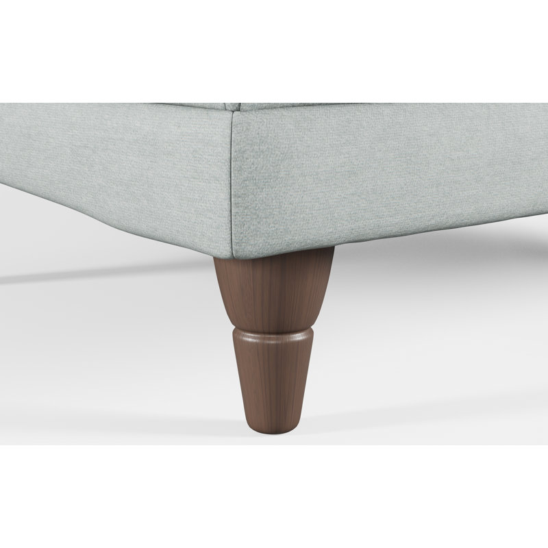 Adaku Banquette Footstool, Sky, Burnished Beech