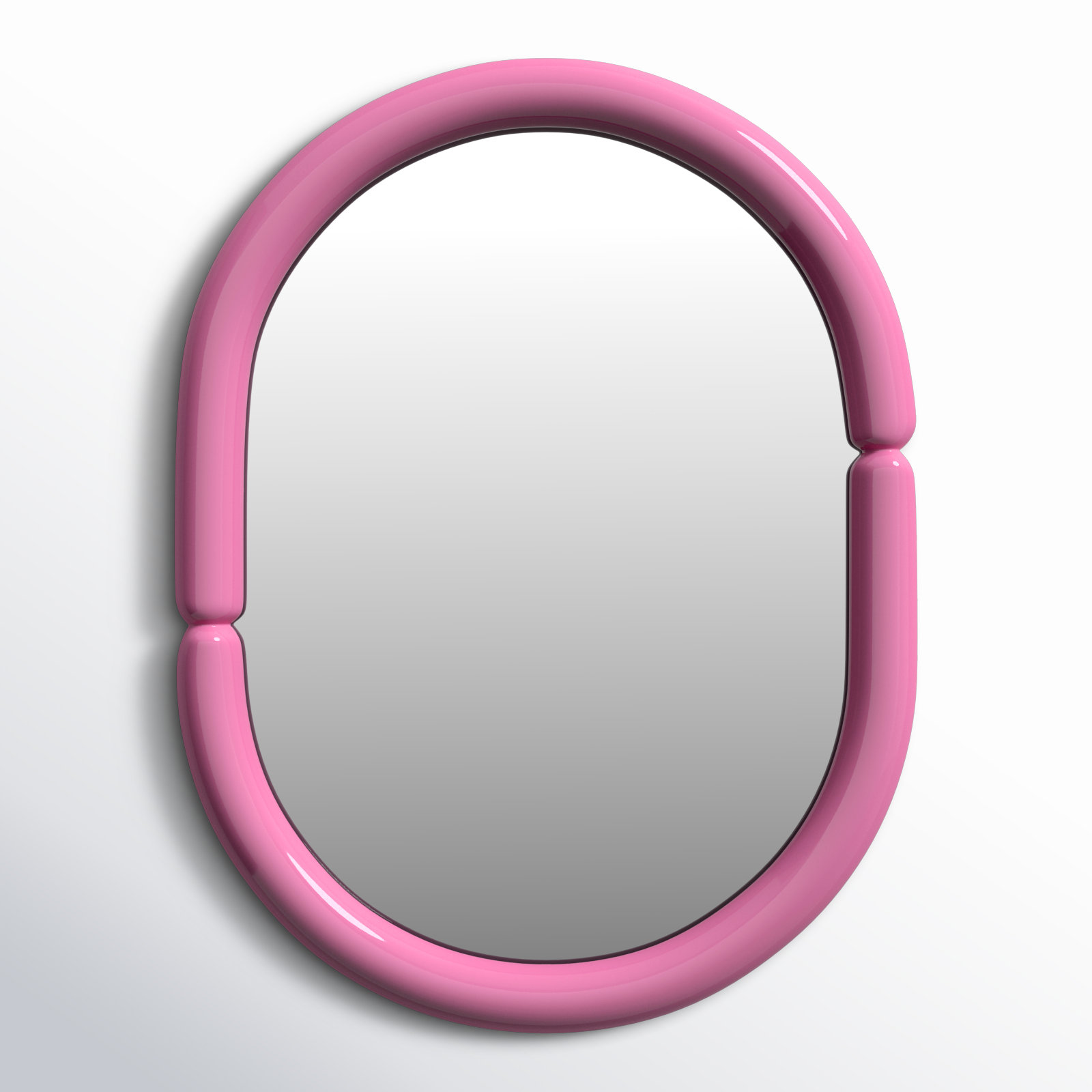 Lorinda Solid Wood Oval Wall Mirror, Pink