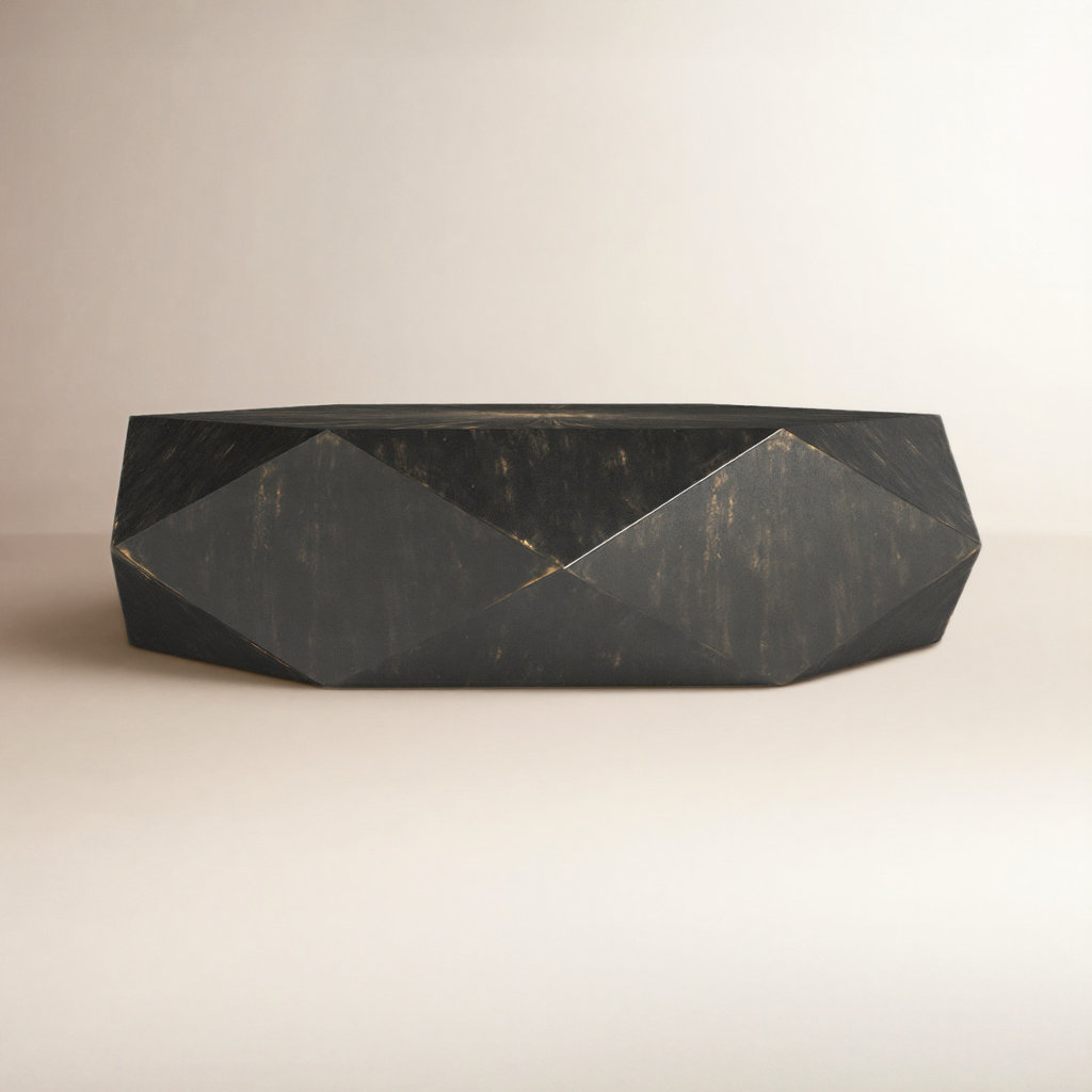 Kane Single Coffee Table, Worn Black, 14" H x 50" L x 50" W