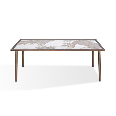 Stone Top Metal Base Dining Table