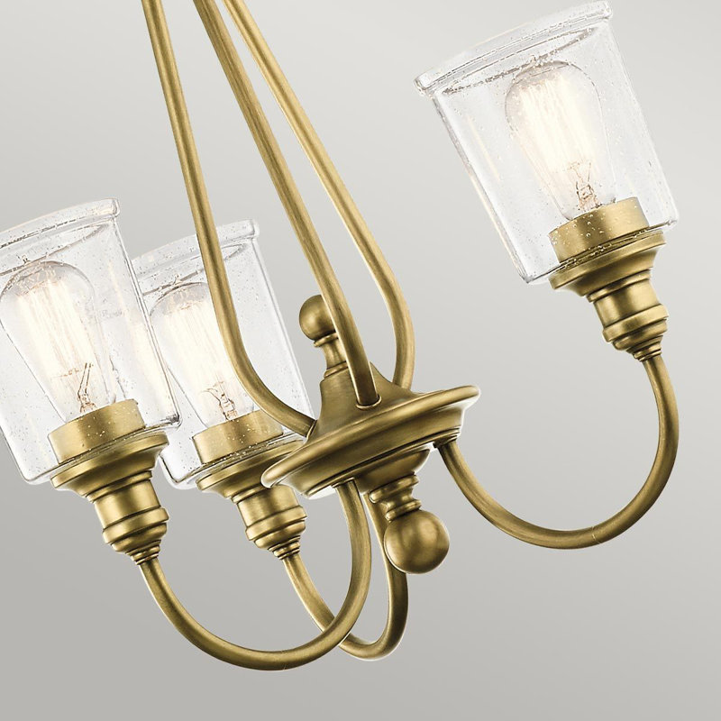 Eide 3 - Light Shaded Chandelier, Natural Brass