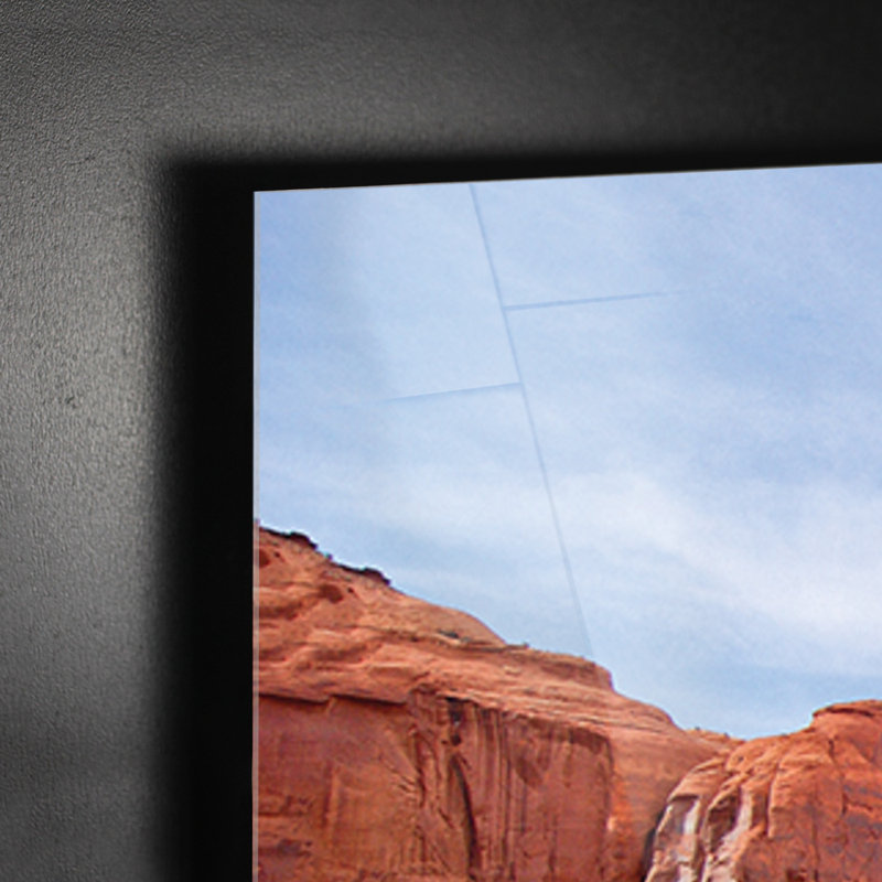 Monument Valley Road Closed by Giallobus - No Frame Print on Glass, 95cm H x 135cm W